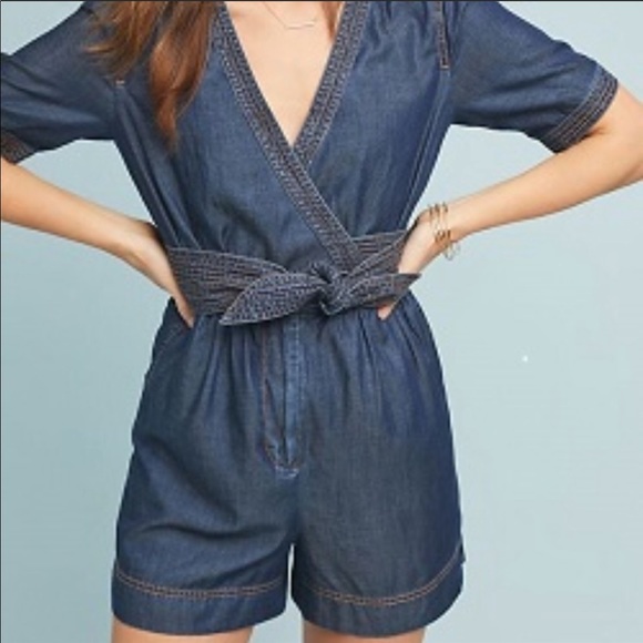Anthropologie Other - NWT denim romper size 8 from Anthropologie
